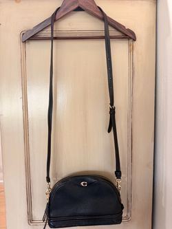 Authentic Coach Black Leather Crossbody Bag