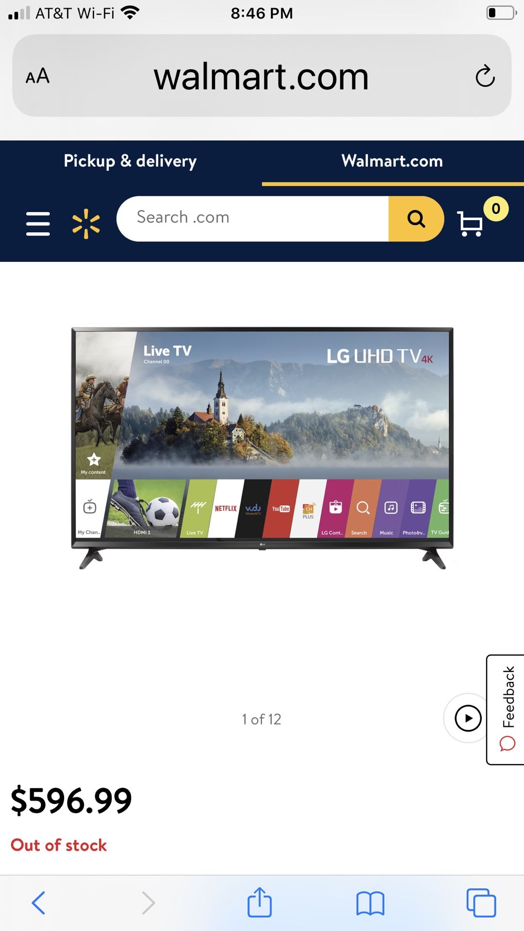 LG 55 inch smart tv with stand and remote