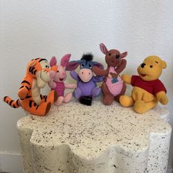 Vintage Rare 1997 Disney Mattel Winnie The Pooh, Piglet, Tiger Kanga & Roo Lot 5