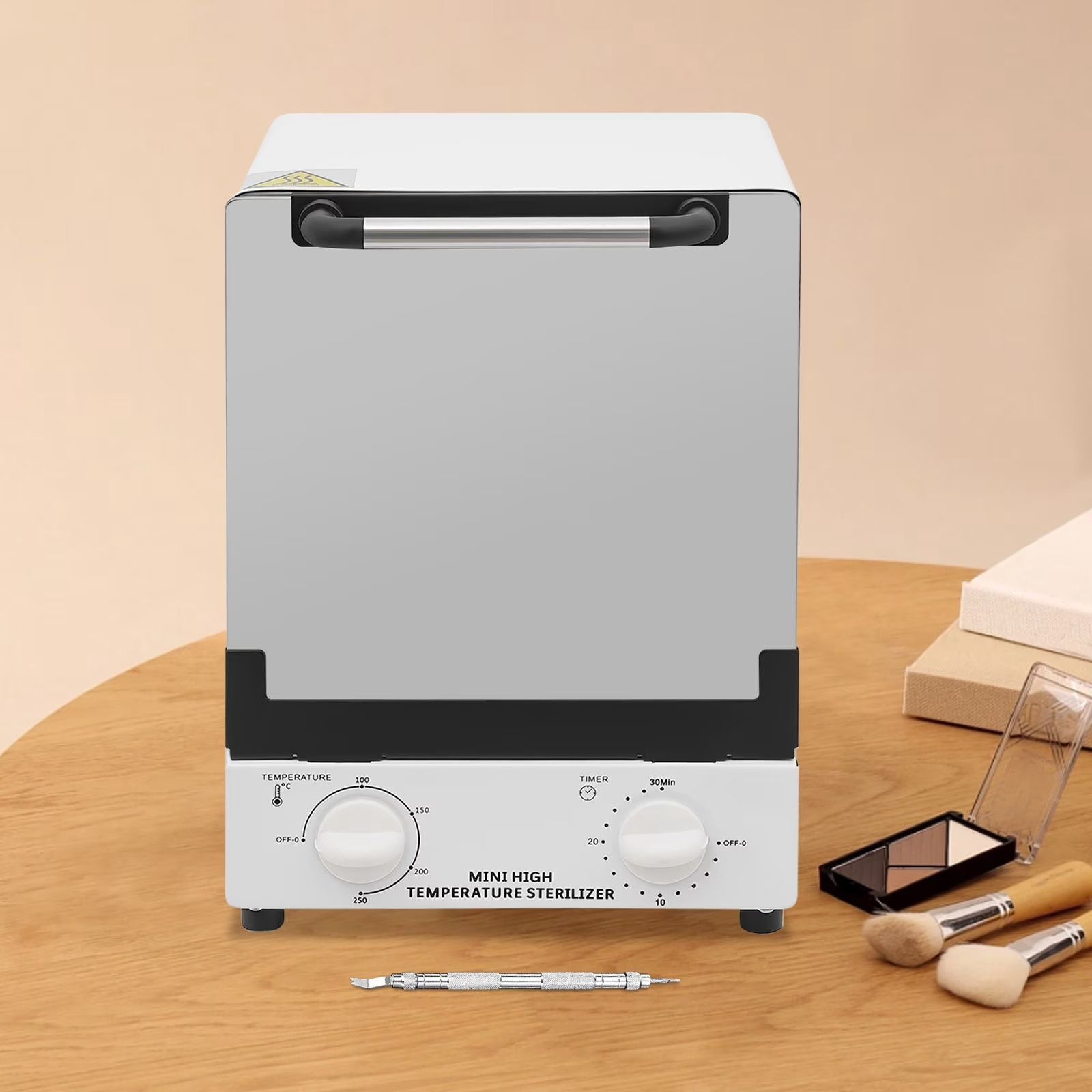 High Temperature Sterilizer for Nail Tools – WX-12C Dry Heat Cleaning Cabinet, 12L Capacity, 482°F Max Temp, Timer, Stainless Steel Inner Chamber, Sal