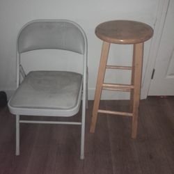 Stool And Metal Chair