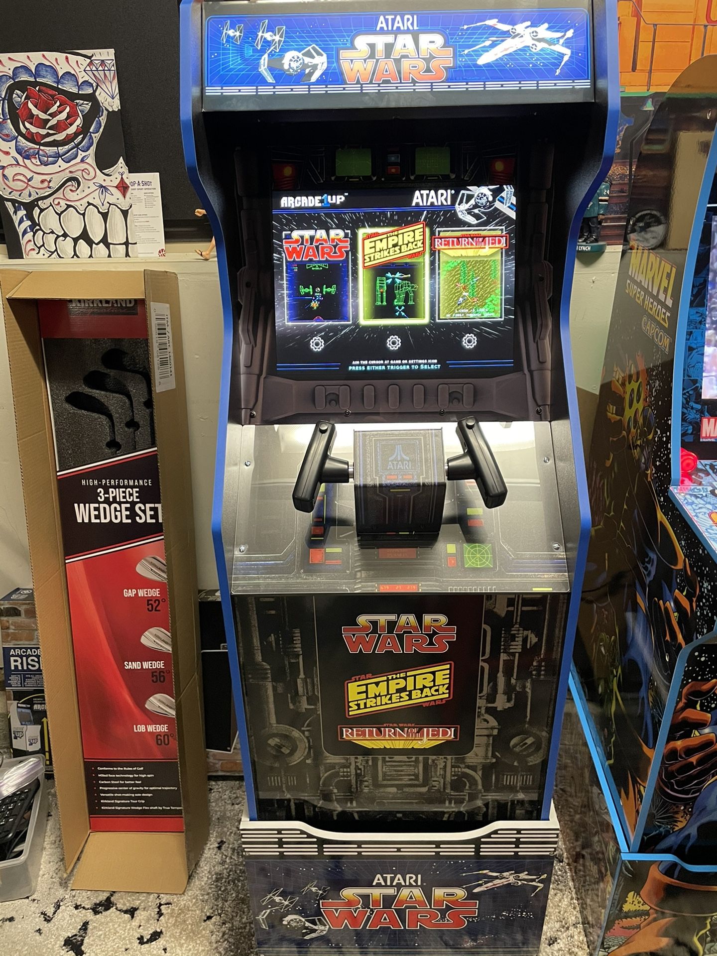 Star Wars Arcade 1up Cabinet with Riser. Like new!!