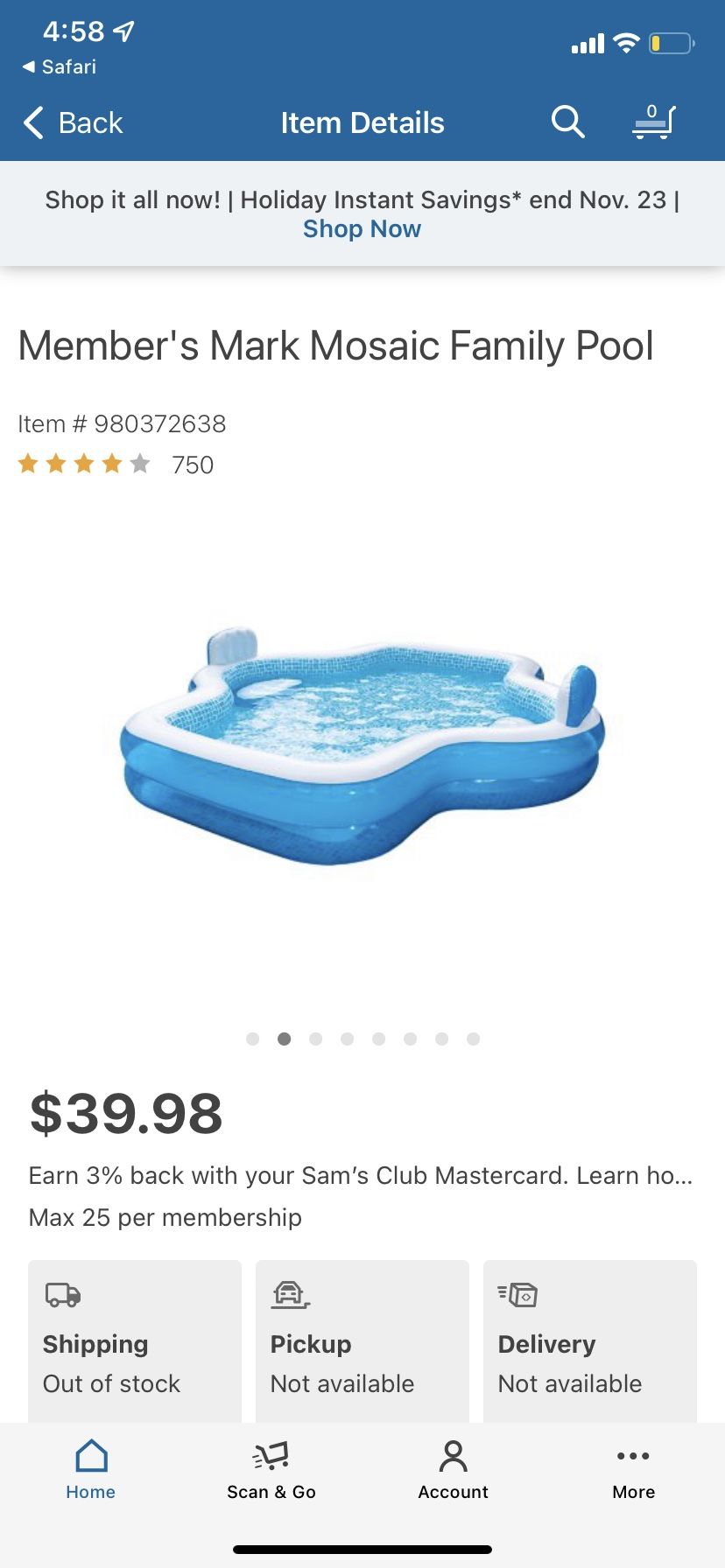 Sams Club Pool With Seats