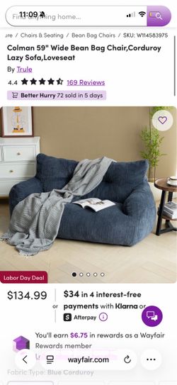 Bean bag Couch / Loveseat