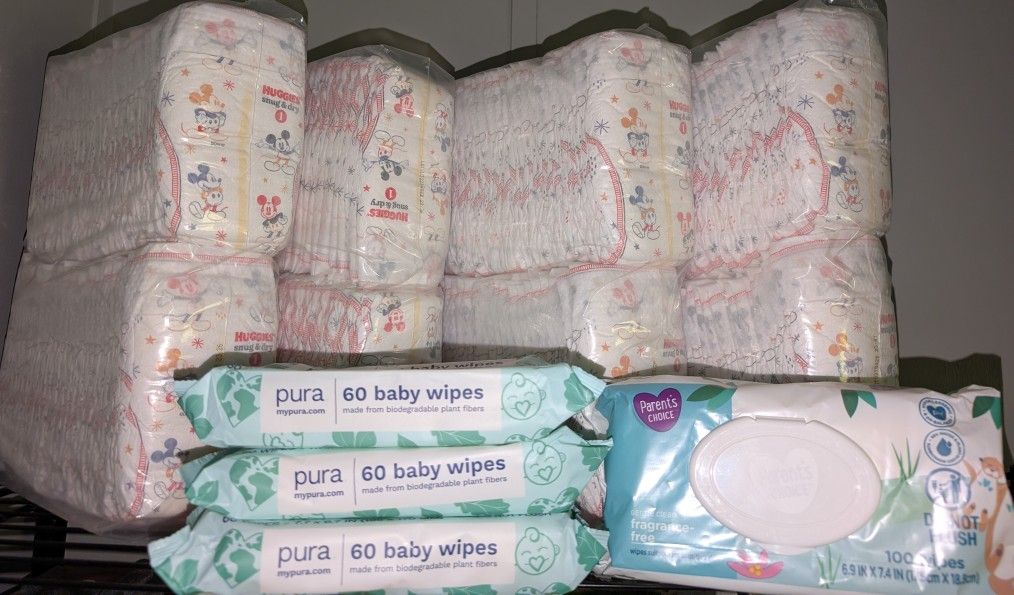 Diapers Size 1/Wipes