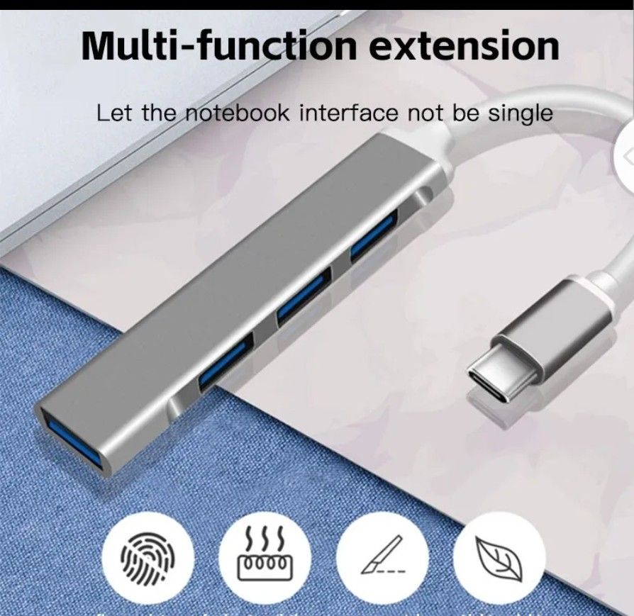 Mini USB Type C Hub 4Port Adapter
USB3.1Multi Splitter 4in1 Docking Station
UltraSlim SuperSpeed Aluminum For Computer Laptop PC