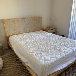 Silk & Snow Rattan Queen Bed Frame  