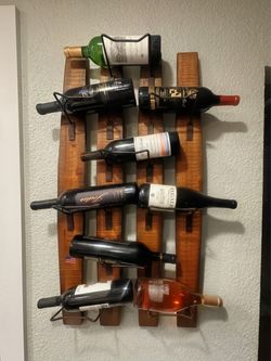 Wall-Mounted Barrel Stave Wine Rack