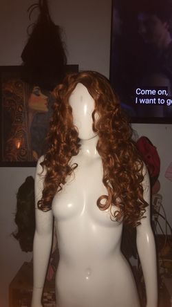Copper red curly wig