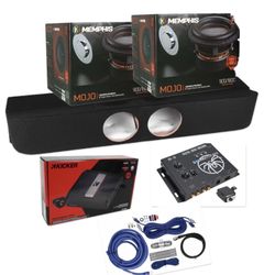 NEW BASS PACKAGE MEMPHIS MOJO 8” INSTALLED FIT F150 SILVERADO SIERRA CREW CABS