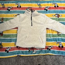 No boundaries half zip white-black sherpa