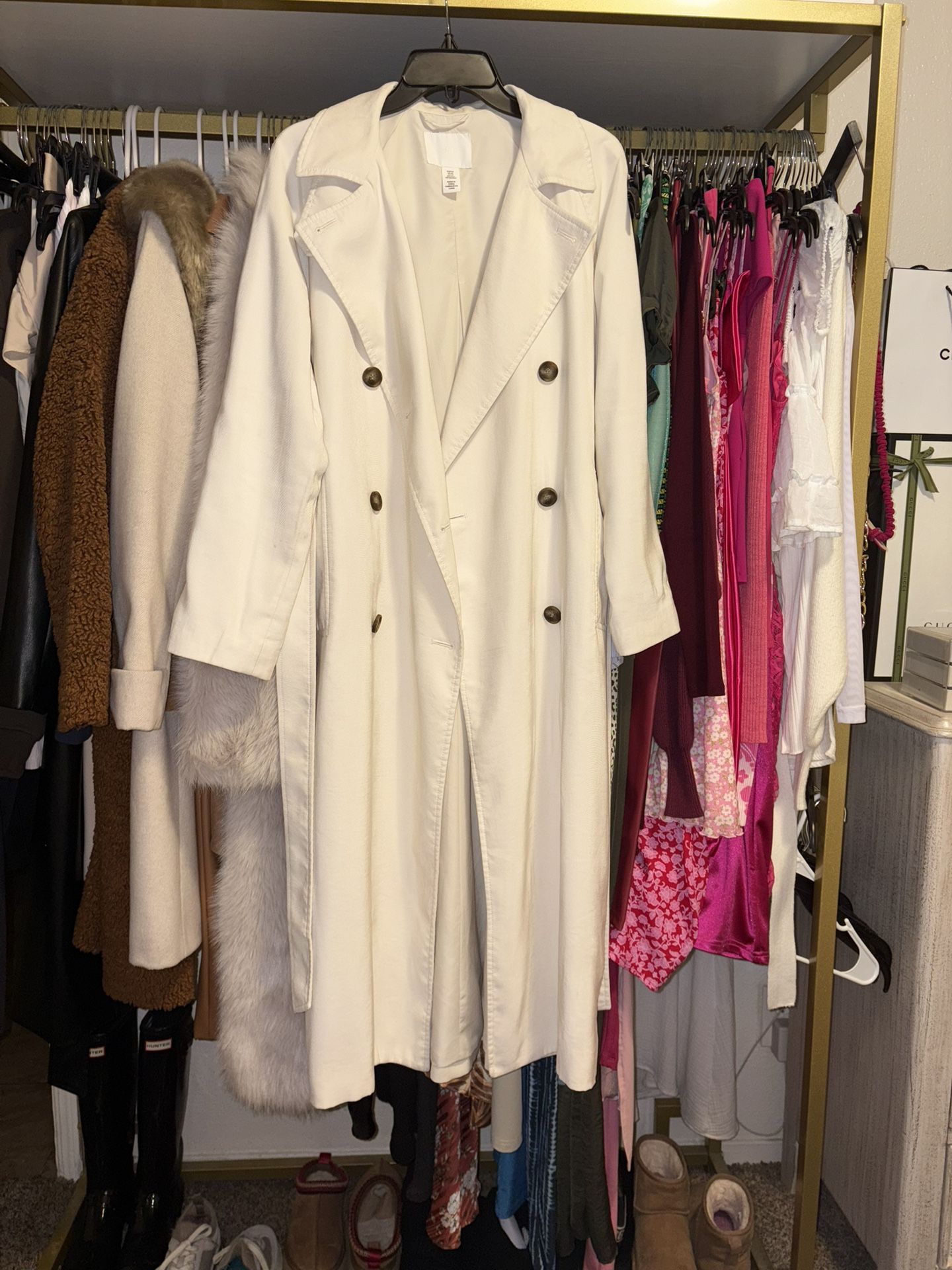  Cream Color Trench Coat 