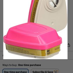 3M P100 Respirator Cartridge/Filter 60923, 1 Pair, NIOSH Approved, Helps Protect Against Organic Vapors, Acid Gases, and Particulates, Magenta, Yellow