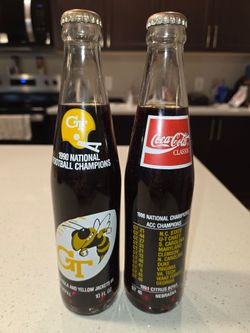 Coca-Cola Georgia Tech 1990 National Champions Bottles