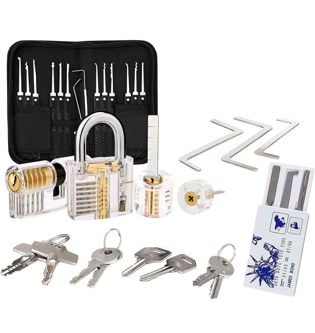 Lock Picking Kit, 36 Pcs Lockpicking Set, Professional Lock Pick Set, Transparen