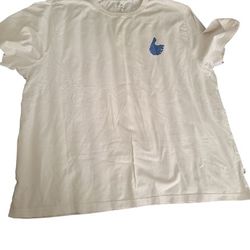 Free Assembly Men's Short Sleeve Crew Neck T-Shirt Size XL White with Blue Print