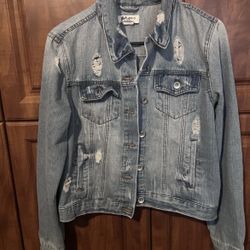Women’s Cisono Casual Denim Blue Jean Jacket Size M