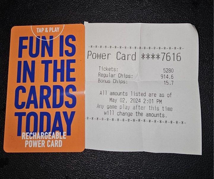 Dave And Busters Power Card 