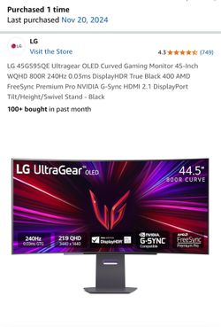 LG Ultragear OLED Curved Gaming Monitor 45-Inch