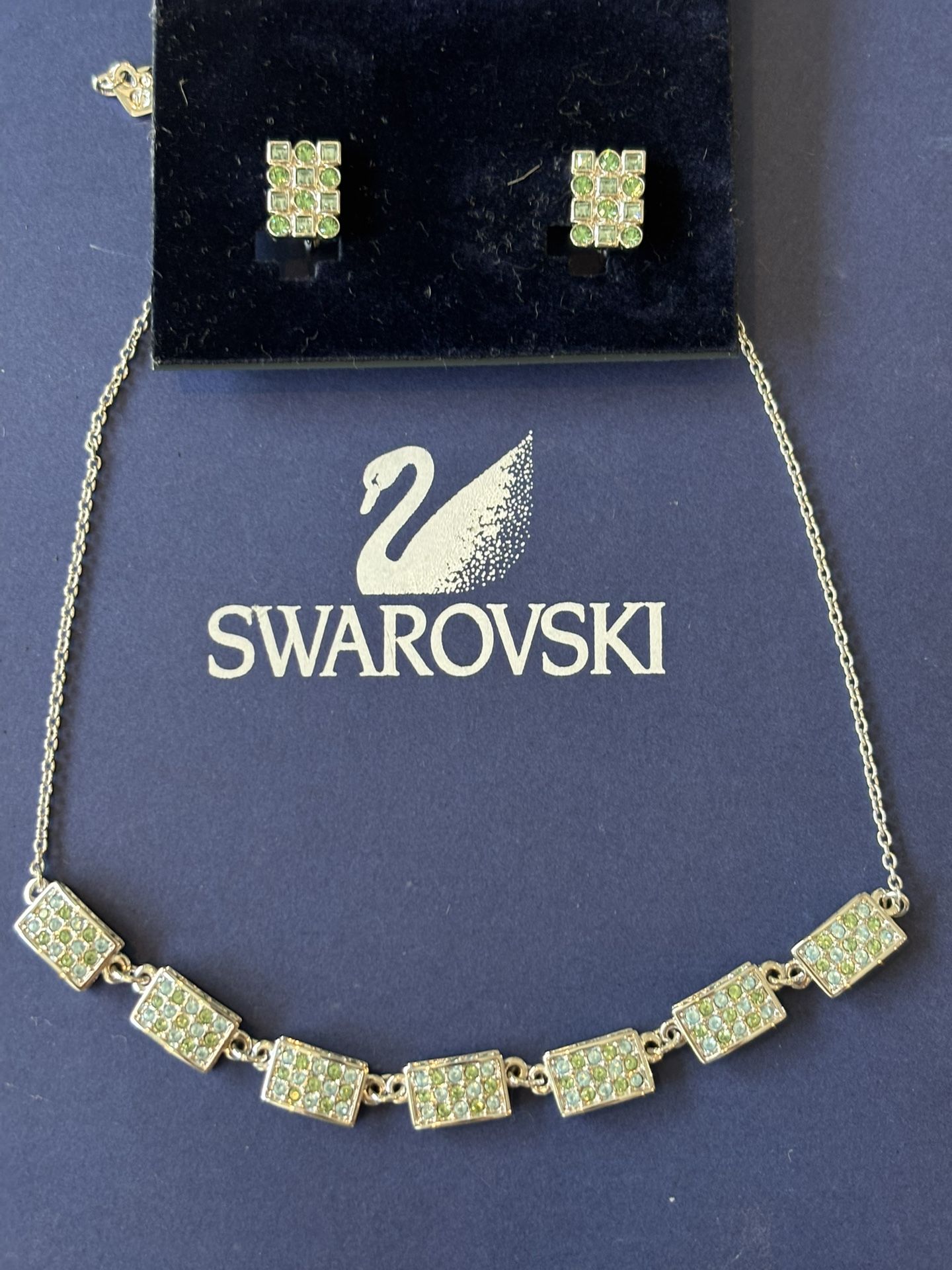 Swarovski Necklace & Clip Earrings Set