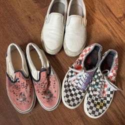 3 Pairs Of Vans Shoes