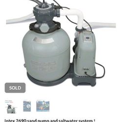Intex 2690 sand pump and saltwater system !