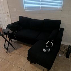 Black Sectional Sofa With Ottoman