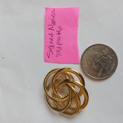 NAPIER Signed Knott Brooch Gold-plated 