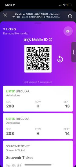 Canelo Álvarez  GGG III TICKETS 