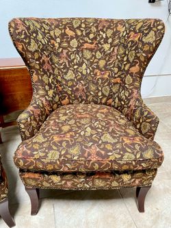 Two wing back chairs