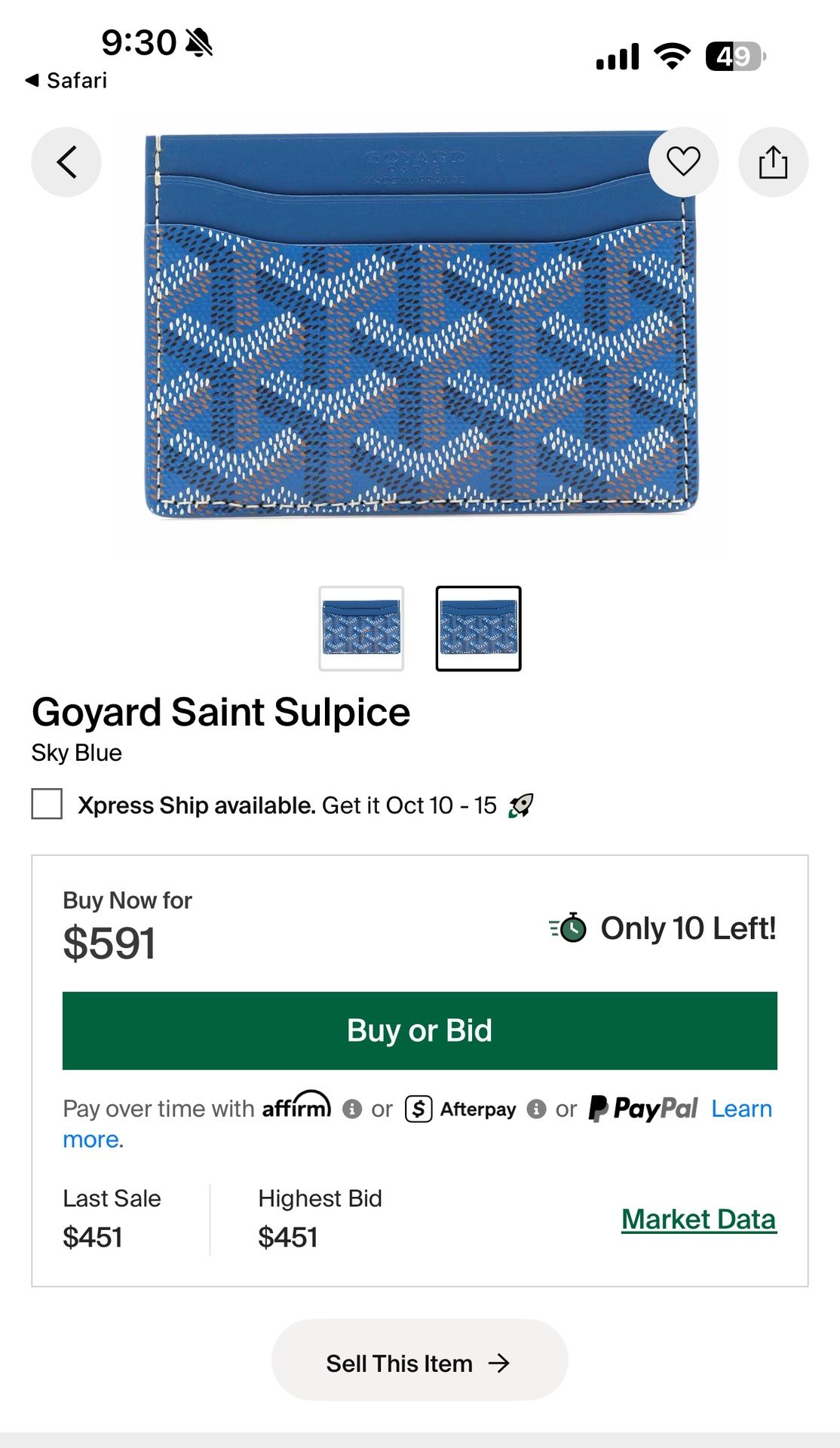 Blue Goyard Wallet