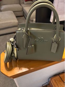 Coach Leather Satchel – Olive Green Brand New, Never Used)