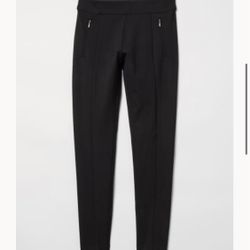 H&M Women Sz Med Black Dressy Ponte Legging Pants