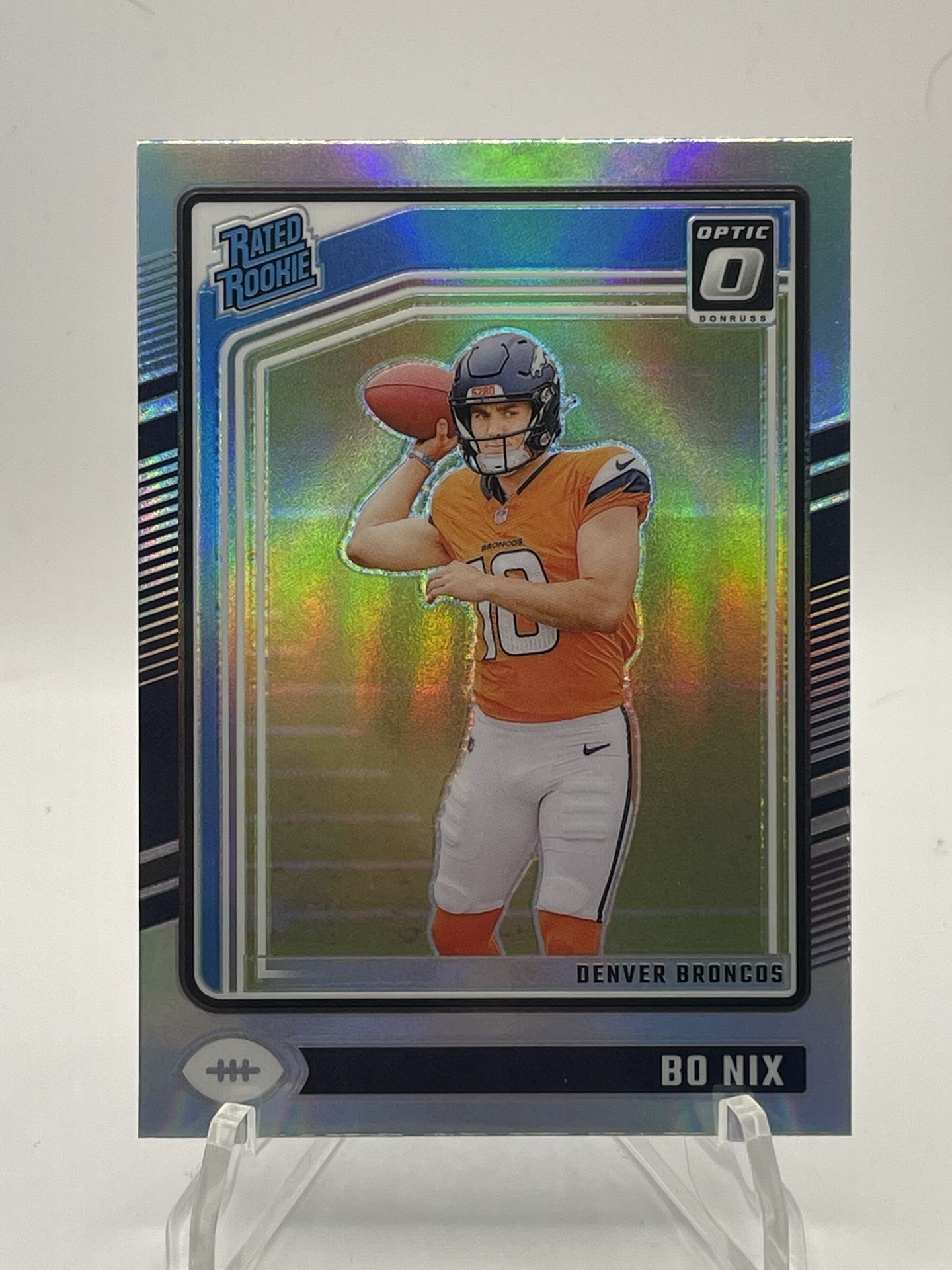 Bo Nix Silver Holo Optic Rated Rookie