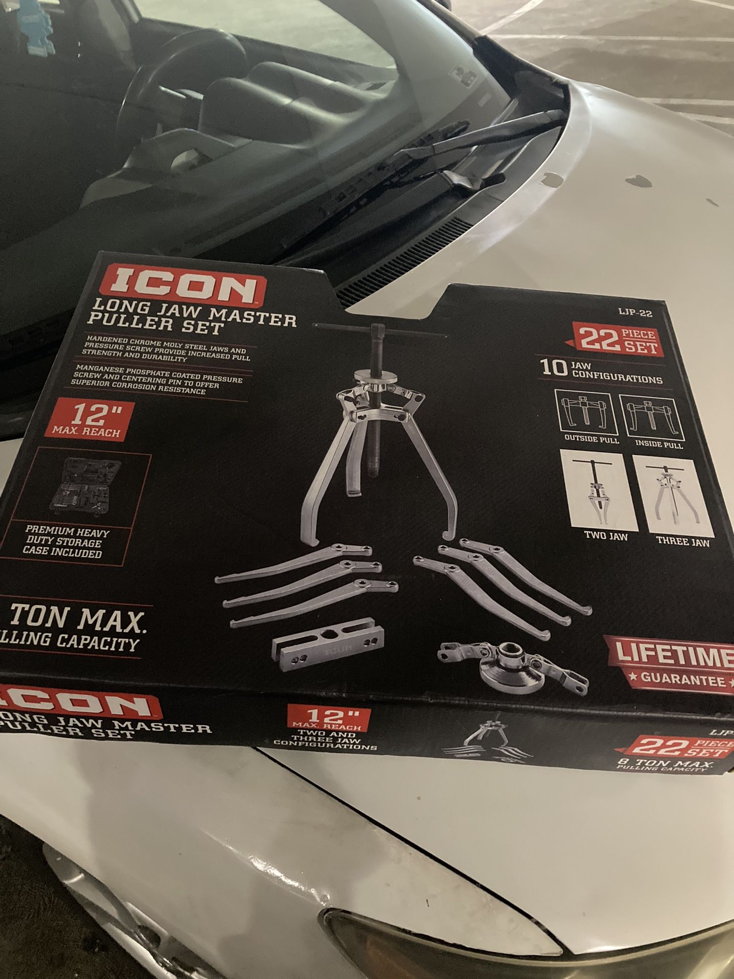 Icon Long Jaw Master Puller Set 22 Piece Set 8 Ton Max