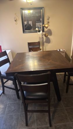 Ashley dining room table set with 6 chairs solid wood