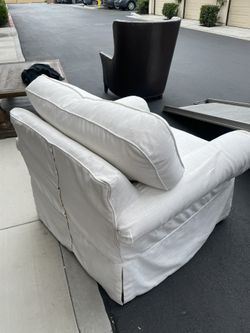 Bennet Roll Chair By Ethan Allen/ White Linen