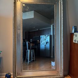 Antique large Wooden Frame Mirror 91x55 Inches