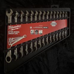 Milwaukee 15pc Metric Ratcheting Combination Wrench Set