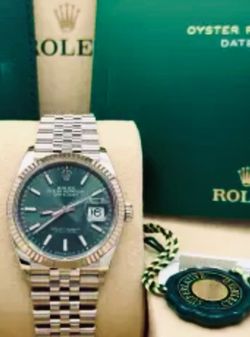 Rolex Datejust 36mm green dial  jubilee bracelet