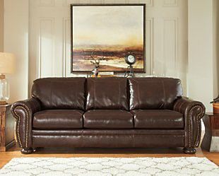 brown leather sofa