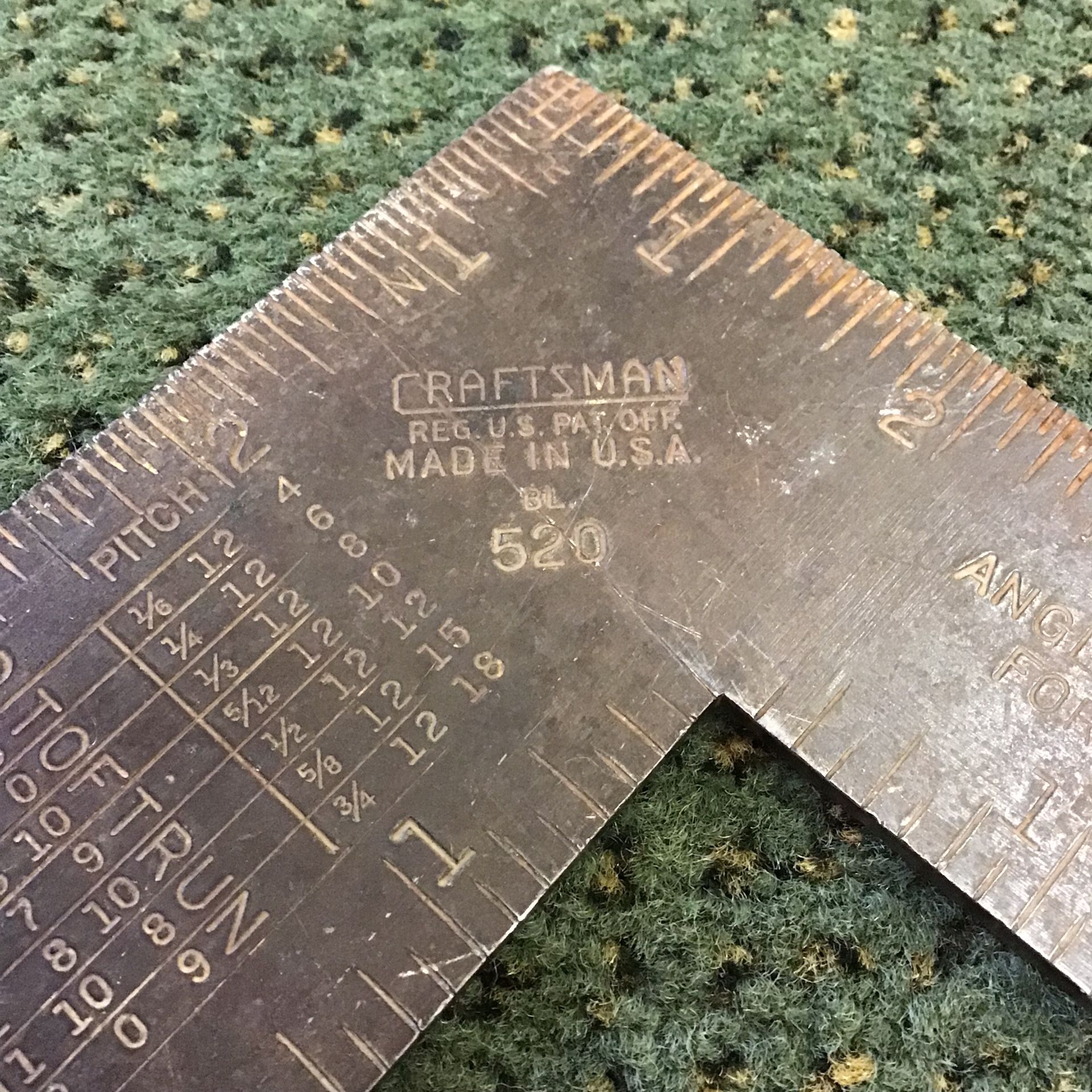 Vintage Craftsman BL 520 Carpenter Framing Square