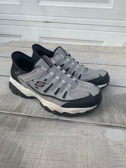 Skechers Slip Ins After Burn Ridgeburn Shoes Gray Mens Size 11 Wide