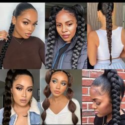 2 Jumbo braids 22" synthetic dark brown   