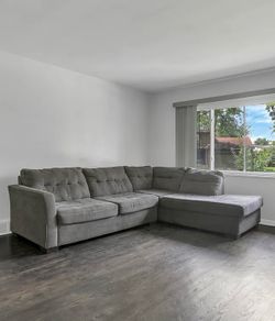 Gray L shape sofa