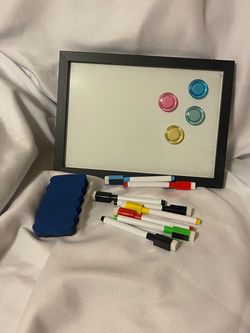 Small Magnetic Whiteboard with Markers and Eraser
