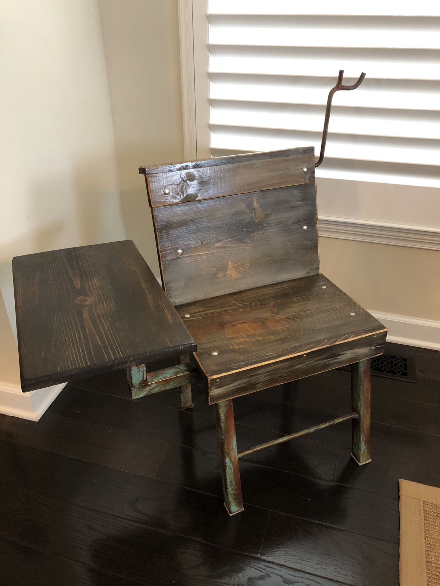 Custom built wood and metal desk