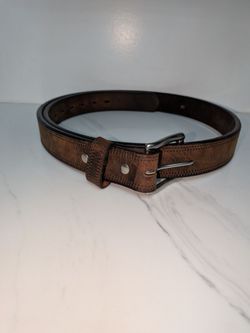 Hanks Belts Montana Double Bison Leather Belt Size 48 Brown Made In USA CCW