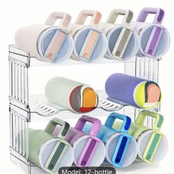 Stackable Water Bottle Organizer - 40 Oz Tumbler Holder, Cabinet & Pantry Storage cup