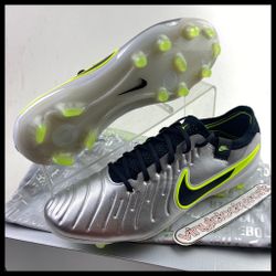 Nike Tiempo Legend 10 Elite FG Mens 8.5 Mad Voltage Silver Black Volt DV4328-001